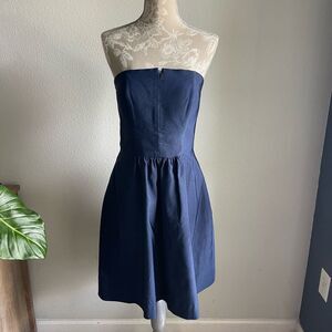 Weddington Way Elizabeth Strapless Mini Bridesmaid Dress in Navy